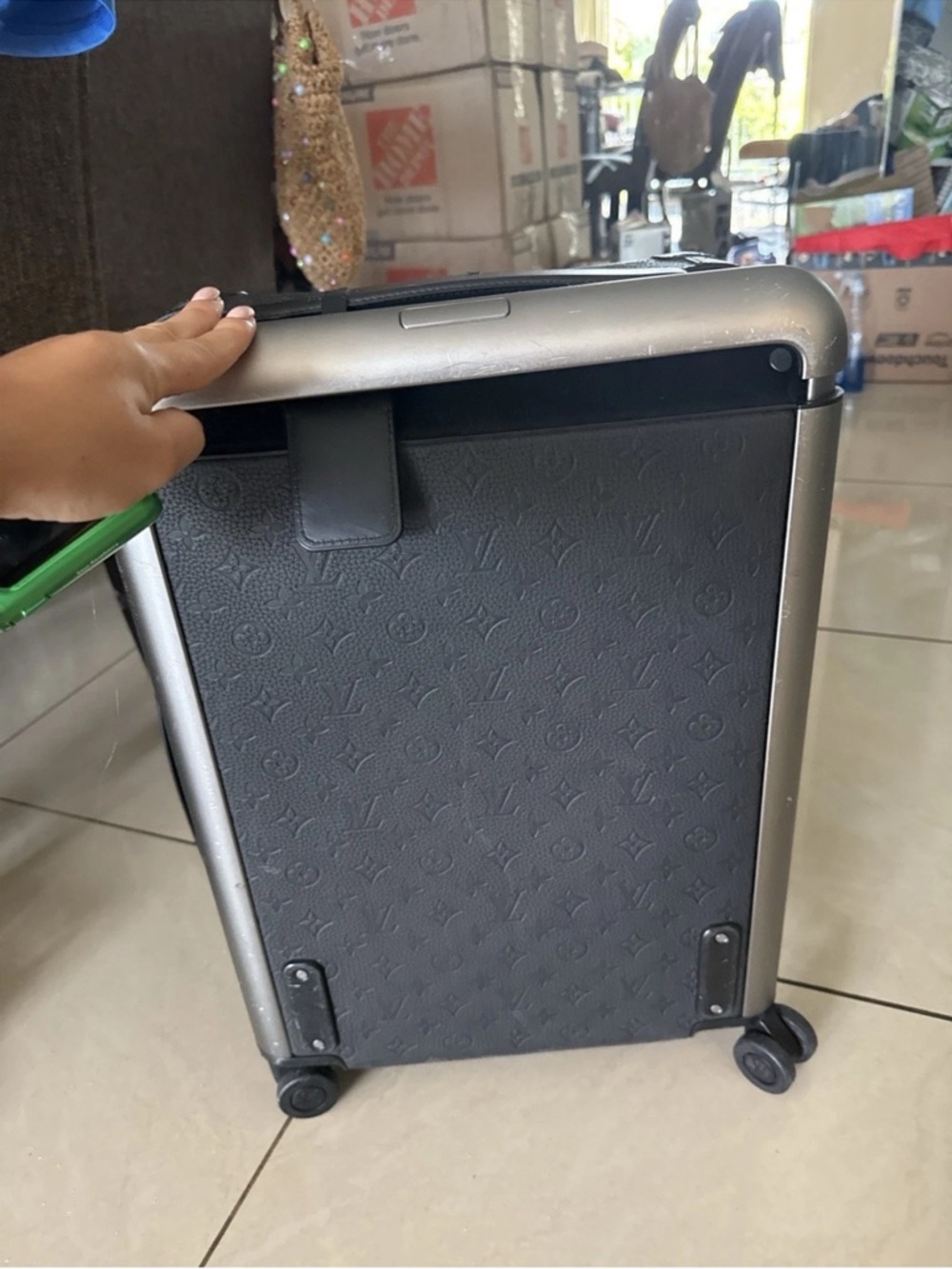 Louis Vuitton Horizon 55 Monogram Shadow Black Leather Carry-On Luggage Suitcase - Picture 3 of 12